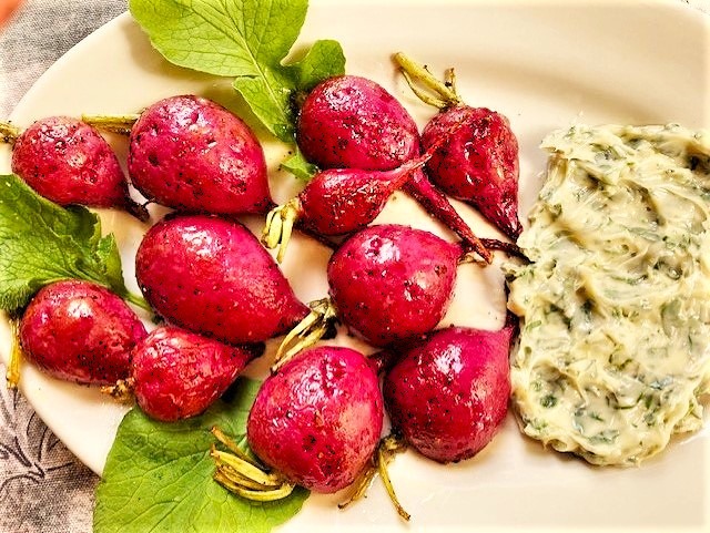 ROAST RADISHES WITH COMPOUND BUTTER